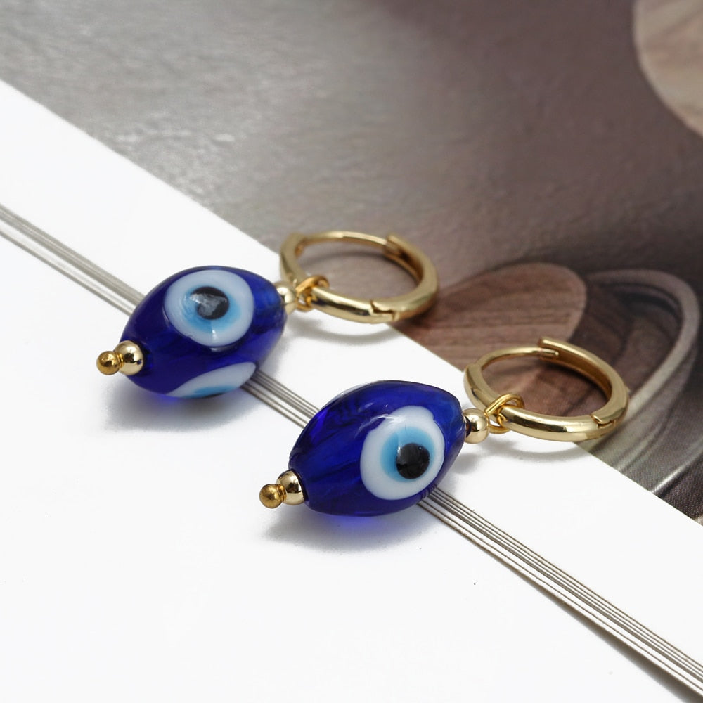 Lucky Eye Glass Earrings