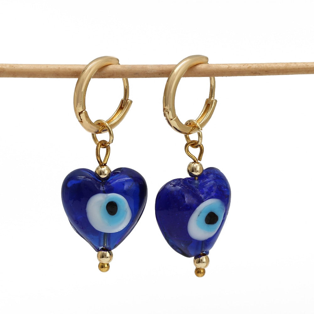 Lucky Eye Glass Earrings